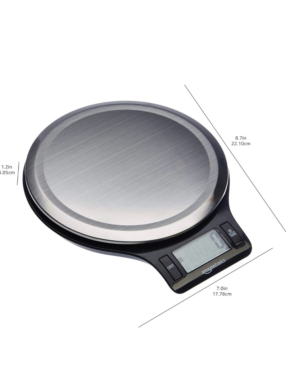 NEW: Amazon Basics Digital Kitchen Scale in Black and Silver - Picture 2 of 12